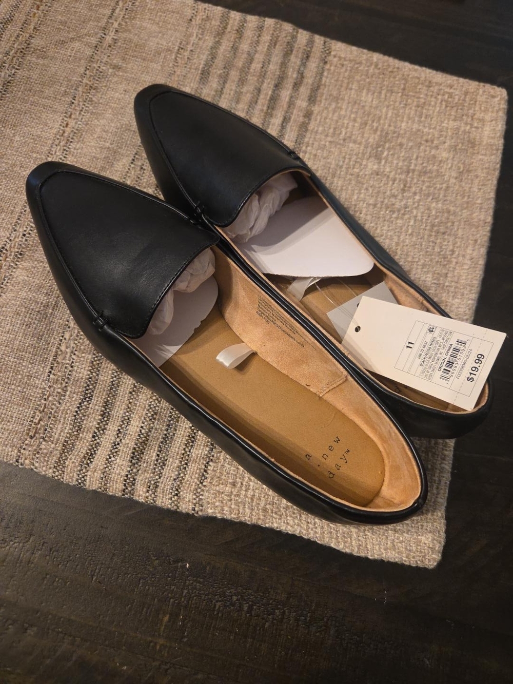 a new day Black Pointed Slip-On Loafers